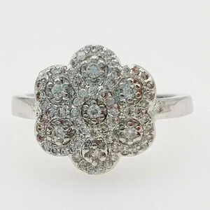 🍁925 Silver Plated Designer Fancy Flower Ring For Woman, GPMB1513